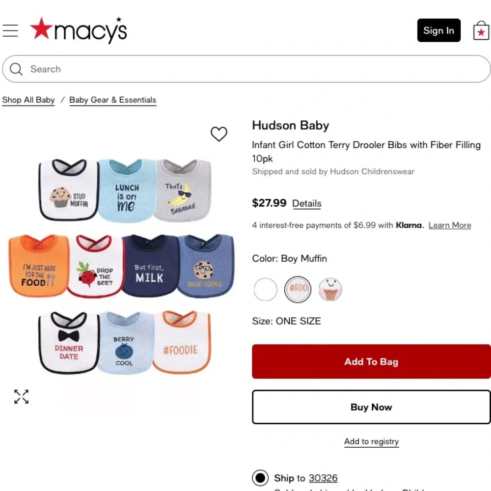 Hudson Baby Infant Boy Cotton Terry Drooler Bibs with Fiber Filling 10pk